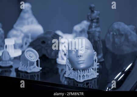 Objects photopolymer printed on a 3d printer. Stock Photo