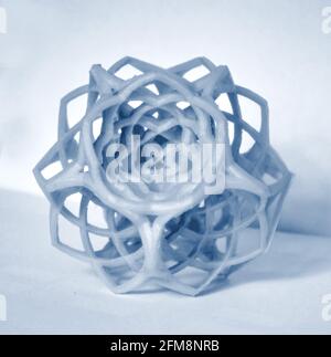 Objects printed by 3d printer Isolated on white background. Stock Photo