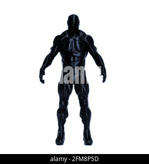 Modern 3D printer figure close-up Isolated on white background. Stock Photo