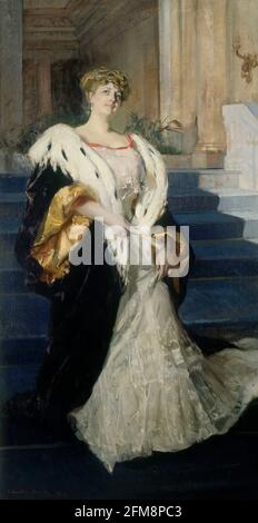 DOÑA ELENA ORTUZAR DE ELGUIN - 1906 - O/L - 231X126 CM. Author: JOAQUIN SOROLLA BASTIDA (1863-1923). Location: NATIONAL MUSEUM. Santiago. CHILE. Stock Photo