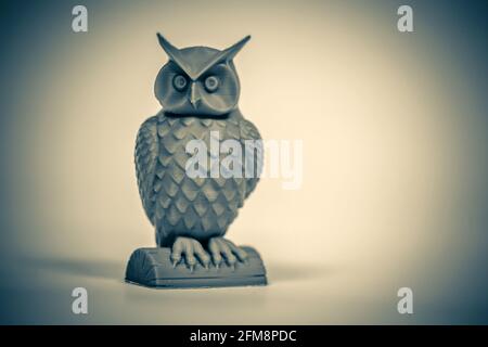 Abstract object of black color printed by 3d printer Stock Photo