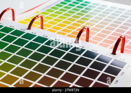 close-up of a cmyk book for the printing process Stock Photo