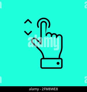 Touch up and down pressing the icon Stock Vector