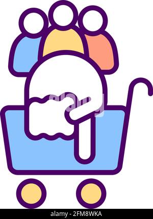 Unsatisfied buyers RGB color icon Stock Vector