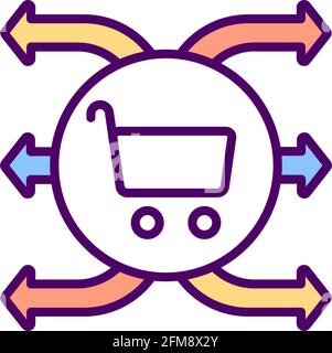 Purchase decisions RGB color icon Stock Vector