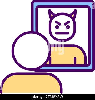 Self-critical behavior RGB color icon Stock Vector