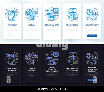 Digital inclusion measures onboarding mobile app page screen with concept Stock Vector