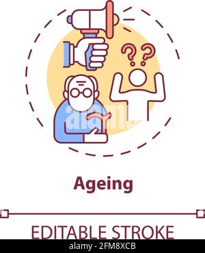 Ageing concept icon Stock Vector