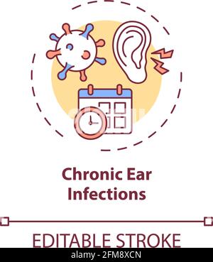 Chronic ear infections concept icon Stock Vector