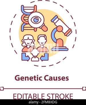 Genetic causes concept icon Stock Vector