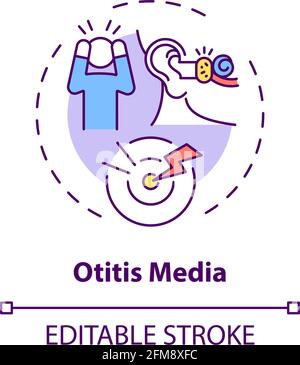 Otitis media concept icon Stock Vector