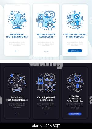 Successful digital inclusion preconditions mobile app page screen with concept Stock Vector