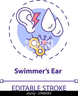 Swimmer ear concept icon Stock Vector
