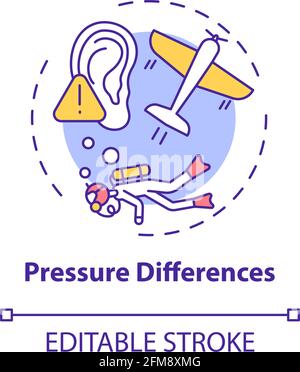 Pressure differences concept icon Stock Vector