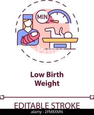 Low birthweight concept icon Stock Vector