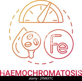 Haemochromatosis red gradient concept icon Stock Vector