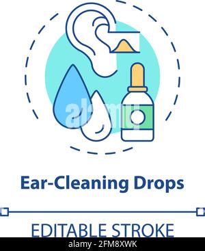 Ear-cleaning drops concept icon Stock Vector