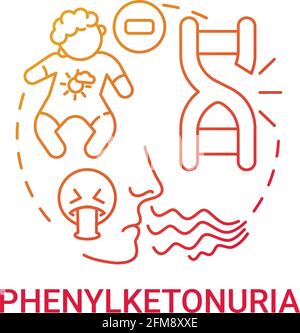 Phenylketonuria red gradient concept icon Stock Vector