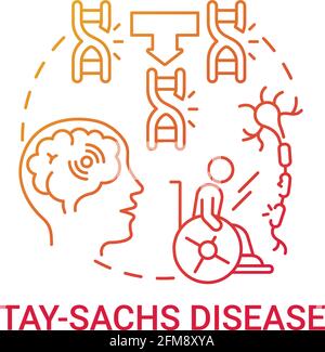 Tay sachs disease red gradient concept icon Stock Vector