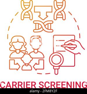 Carrier screening red gradient concept icon Stock Vector