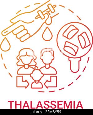 Thalassemia red gradient concept icon Stock Vector