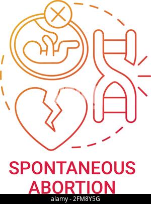 Spontaneous abortion red gradient concept icon Stock Vector
