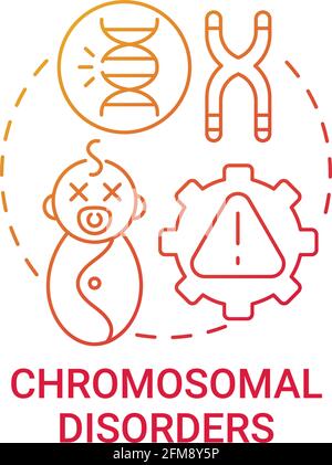 Chromosomal disorders red gradient concept icon Stock Vector