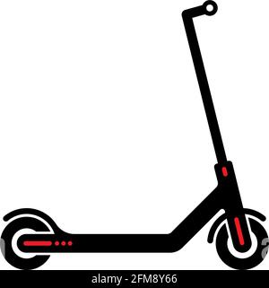 Vector electric scooter icon modern flat design on white background EPS10 Stock Vector