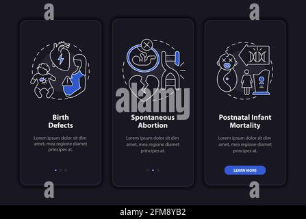 Genetic defects results onboarding mobile app page screen with concepts Stock Vector
