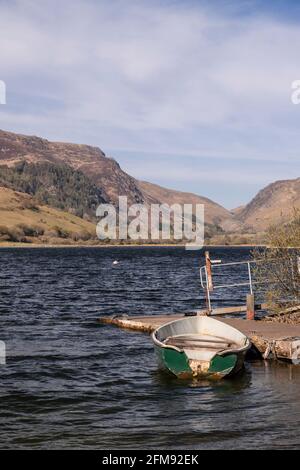 Rowing boat at Tal-y-Llyn lake, Snowdonia, Wales Stock Photo