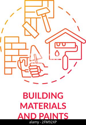 Building materials and paints concept icon. Indoor air pollution idea thin line illustration. Decorating materials. Harmful pollutant. Negative health Stock Vector