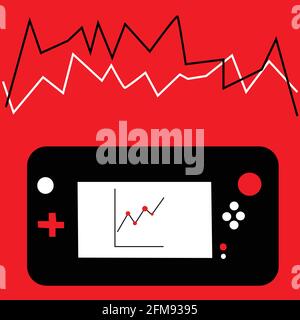 Stock Share price or market is influenced by game company Stock Vector