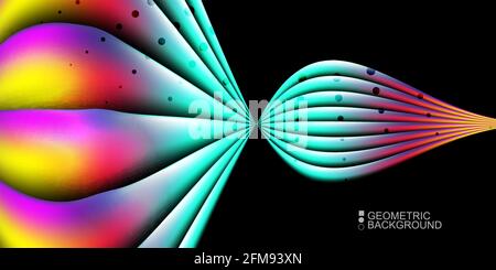 Geometric abstract background template with fluid waves in blurred colors Stock Vector