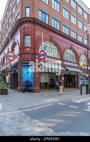 People out and about around Covent Garden underground station. London, England, UK Stock Photo