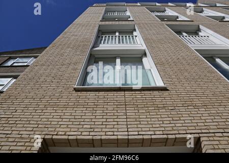 Detail of the newly redeveloped Westbourne Park Baptist Church, London. Houses a new church, church hall, library, offices and 32 affordable homes Stock Photo