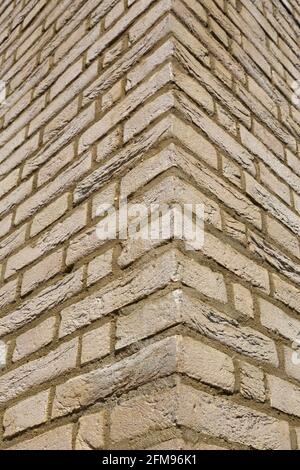 Brickwork corner detail on the newly redeveloped Westbourne Park Baptist Church, Paddington, London. Stock Photo