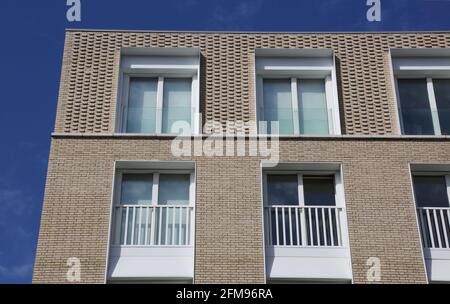 Detail of the newly redeveloped Westbourne Park Baptist Church, London. Houses a new church, church hall, library, offices and 32 affordable homes Stock Photo