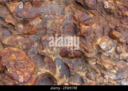Background texture made of stones held together. Horizontal image. Stock Photo