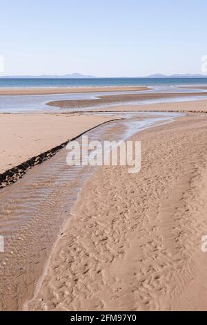 Low tide at Harlech beach, Gwynedd, Wales Stock Photo