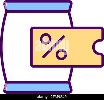 Product with special price RGB color icon. Financial savings. Limited-time offer. Discount, deal. Promoting products, services. Selling low-priced items. Isolated vector illustration Stock Vector