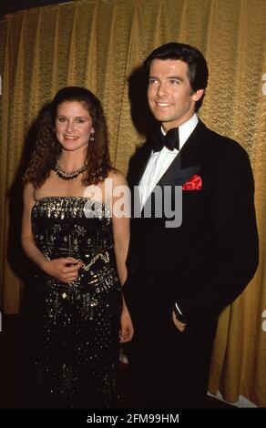 Stephanie Zimbalist and Pierce Brosnan at the 1984 People's Choice Awards March 15, 1984  Credit: Ralph Dominguez/MediaPunch Stock Photo