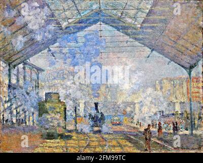 La Gare Saint-Lazare – Claude Monet painting 1877 Stock Photo