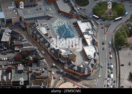 aerial view of Alhambra Shopping Centre, Barnsley Stock Photo