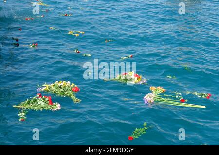 Blessing at the sea by the archpriest Toulon Feast of St Peter, patron saint of fishermen Stock Photo