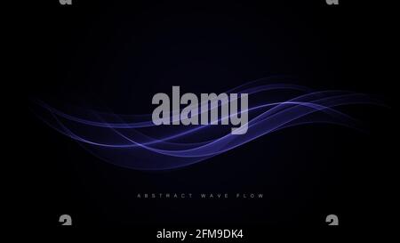 Blue smoke effect on the black background Stock Vector