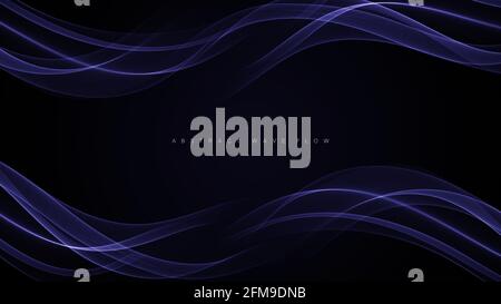 Blue smoke effect on the black background Stock Vector