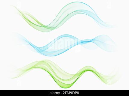 Bright green blue speed abstract lines flow Stock Vector