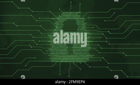 Safety technology concept - closed padlock stylized built of binary code between information connecting lines on structured carbon background Stock Photo