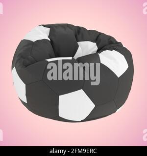 Black armchair bag with a pattern of white hexagons on pink background. 3d rendering Stock Photo
