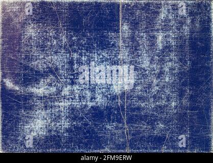 Scratched blue varnished pasteboard - grungy texture, real photo Stock Photo